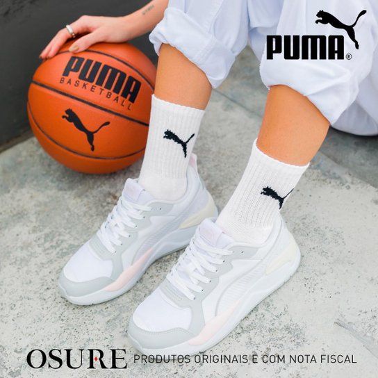 Kit 6 Pares Meias Puma Cano Médio Algodão Meia Atoalhada Adulto Masculino Feminino Original