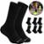 Kit 6 Pares Meias Zhamaro Cano Alto Longo Algodão Atoalhada Masculina Feminina Esportiva Confortável - Preto