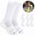 Kit 6 Pares Meias Zhamaro Cano Alto Longo Algodão Atoalhada Masculina Feminina Esportiva Confortável - Branco