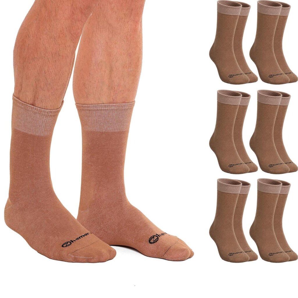 Kit 6 Pares Meias Zhamaro Premium Social Casual Algodão Cano Alto Confortável Clássica Masculina
