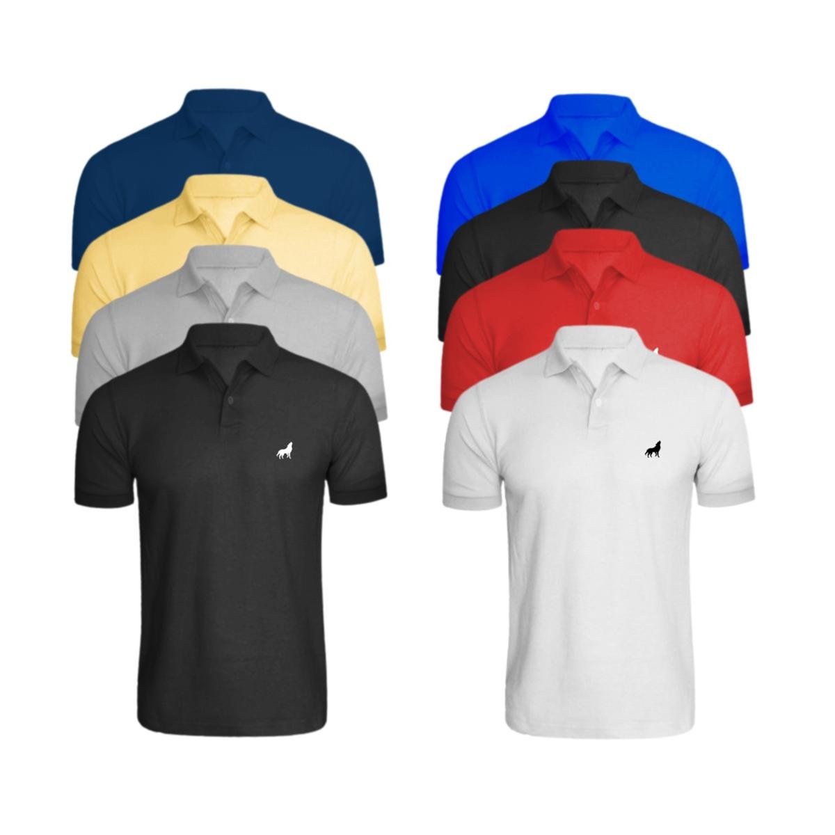 Kit 8 Camisas Gola Polo em tecido piquet Manga Curta - Sortido Menor preço em Kit 8 Camisas Gola Polo em tecido piquet Manga Curta - Sortido
