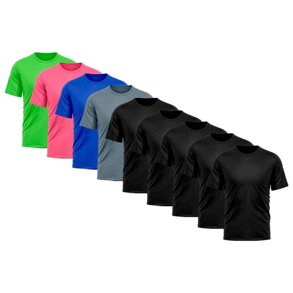 Kit 9 Camiseta Masculina Dry Proteção Solar UV Básica Lisa Treino Academia Camisa Camisetas