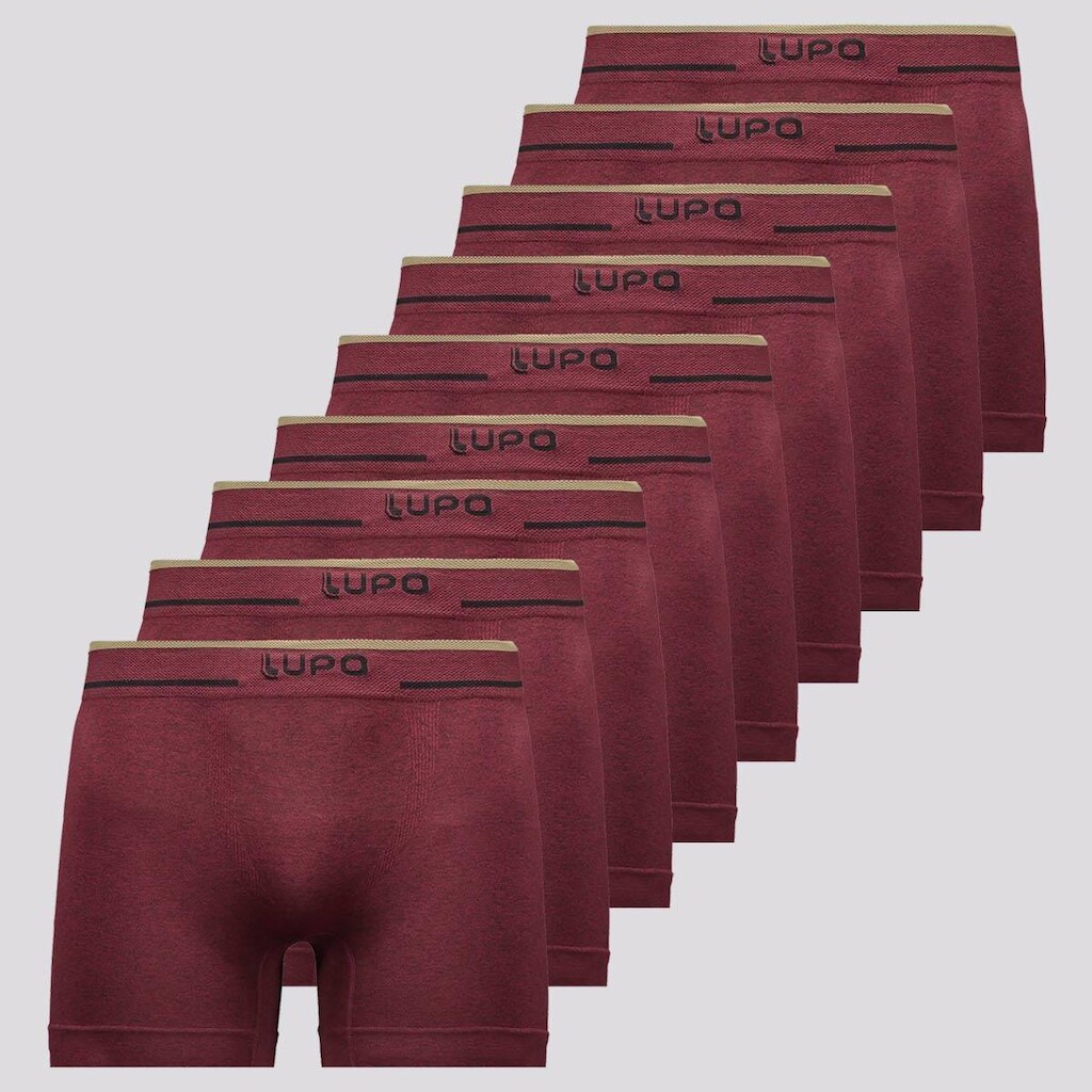 Kit 9 Cuecas Boxer Lupo Microfibra Sem Costura Mar