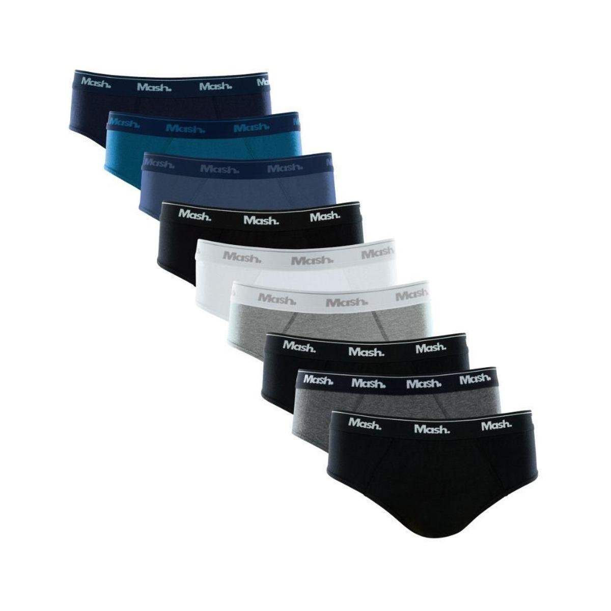 Kit 9 Cuecas Slip Em Algodão Mash Masculino Liso Básica Menor preço em Kit 9 Cuecas Slip Em Algodão Mash Masculino Liso Básica