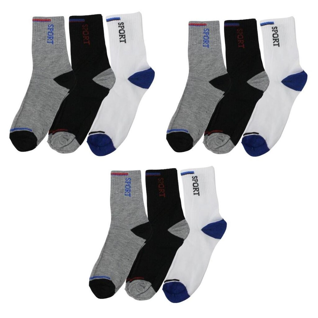 Kit 9 Pares de Meias Cano Alto Unissex