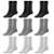 Kit 9 Pares de Meias Masculina Cano Alto Tamanho Único 37 ao 44 Algodão Confortável Dia a Dia Casual - Cinza+Preto