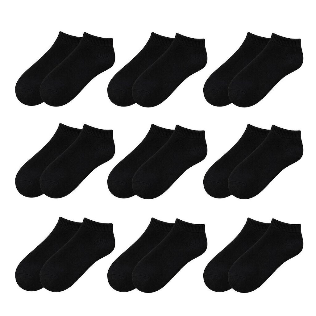 Kit 9 Pares de Meias Soquete Cano Curto Baixo Unissex Masculina Feminina Básica Academia Tênis