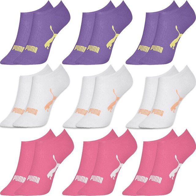 Kit 9 Pares Meias Puma Sapatilha Algodão Cano Baixo Meia Soquete Adulto Masculino Feminino Original