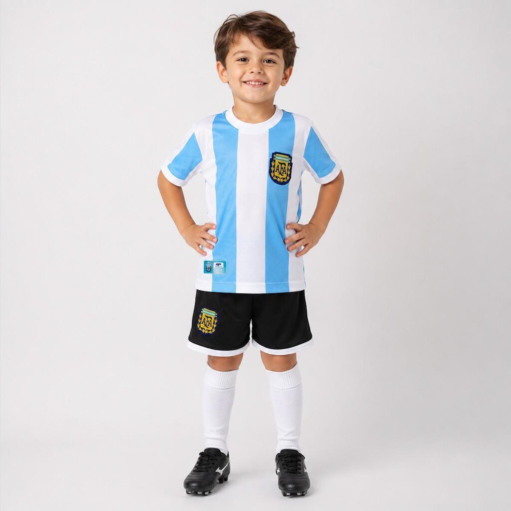 Kit Argentina Retrô 1986 Infantil Azul