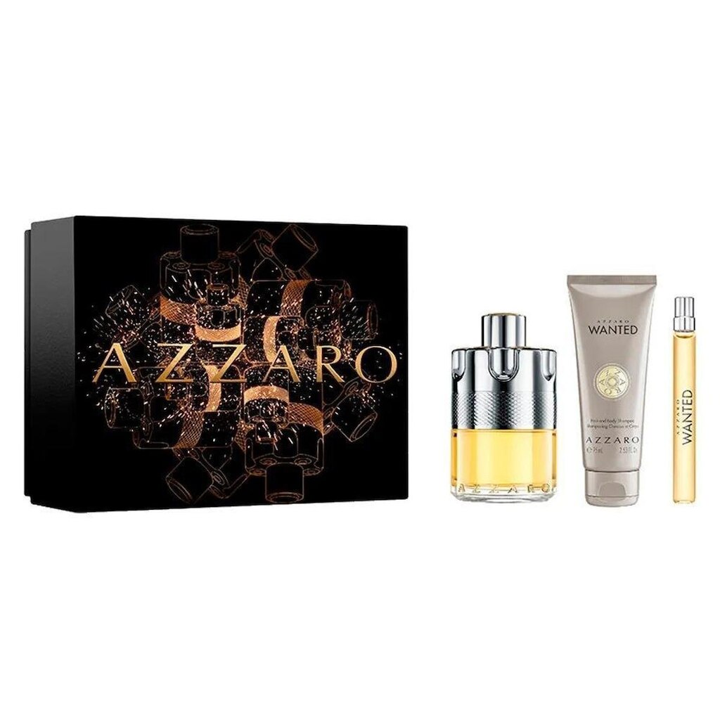 Kit Azzaro Wanted + Miniatura + Gel de Banho Eau de Toilette Masculino-100 ml