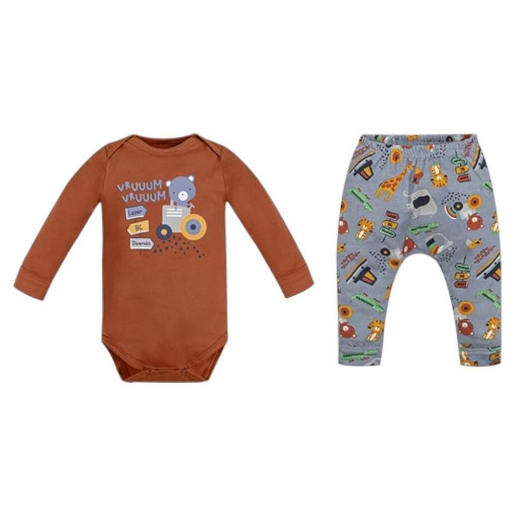 KIT BEBÊ 3 PEÇAS BODY CALÇA SARUEL URSO BOCA GRANDE
