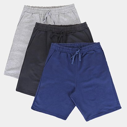 Kit Bermuda Burn Básica Masculina C/ 3 Peças - Masculino