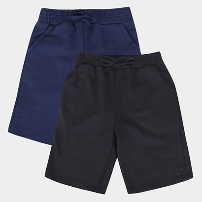 Kit Bermuda Moletom Infantil Hering 2 Peças Menino - Masculino