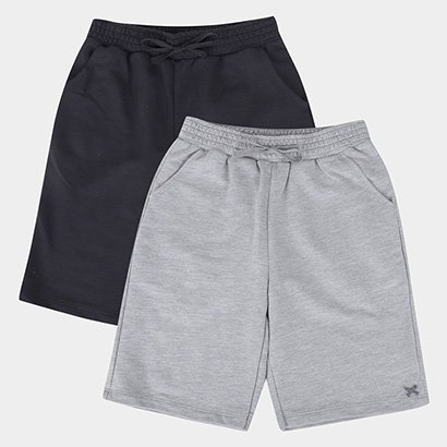 Kit Bermuda Moletom Infantil Hering 2 Peças Menino - Masculino