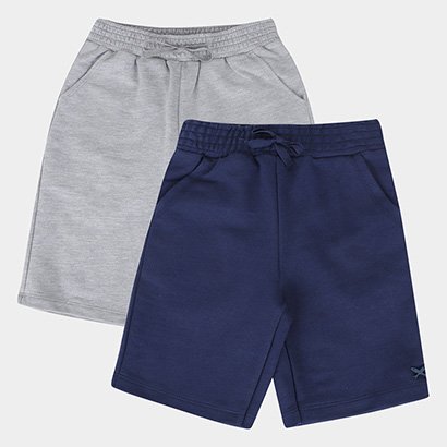 Kit Bermuda Moletom Infantil Hering 2 Peças Menino - Masculino