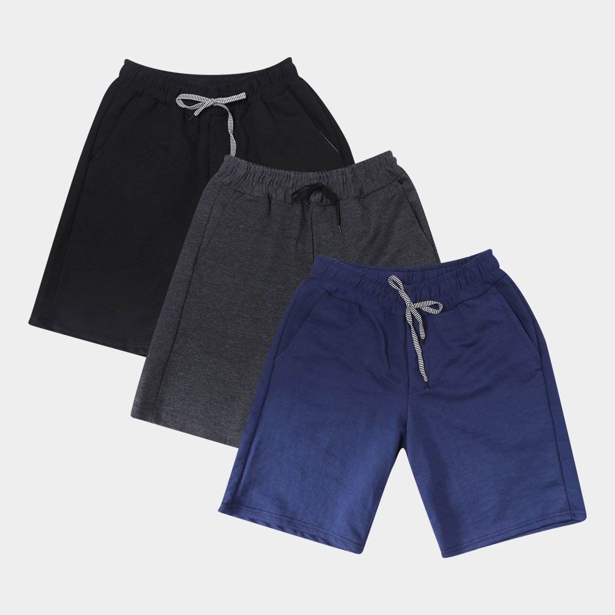 Kit Bermuda OTN Básica Masculina - 3 Peças - Colorido Menor preço em Kit Bermuda OTN Básica Masculina - 3 Peças - Colorido