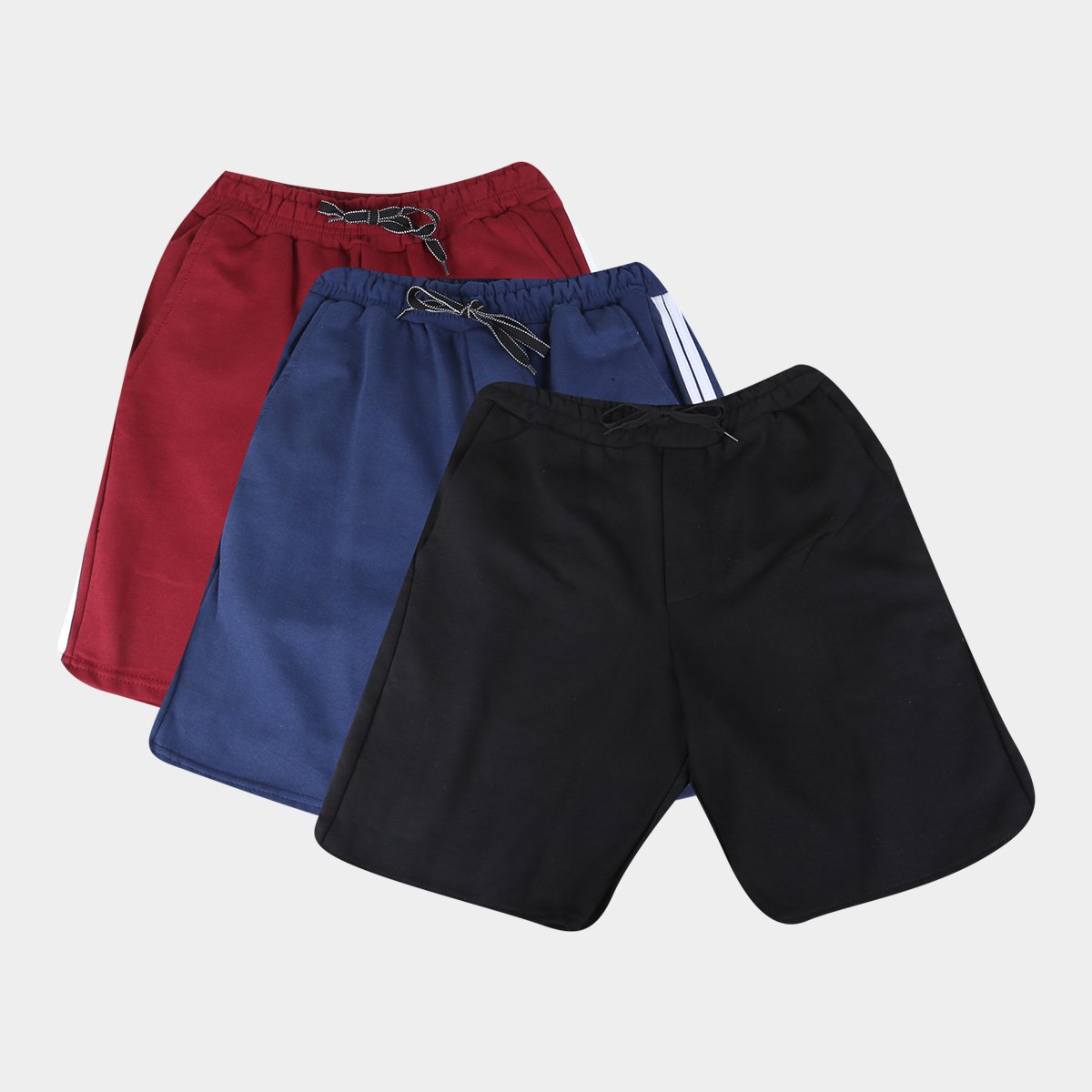 Kit Bermuda Otn Básica Masculina C/ 3 Peças Menor preço em Kit Bermuda Otn Básica Masculina C/ 3 Peças