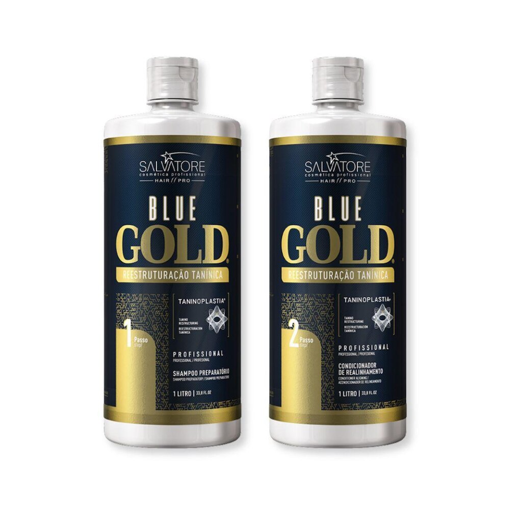 Kit Blue Gold Salvatore Alinhamento 1L Liso Perfeito