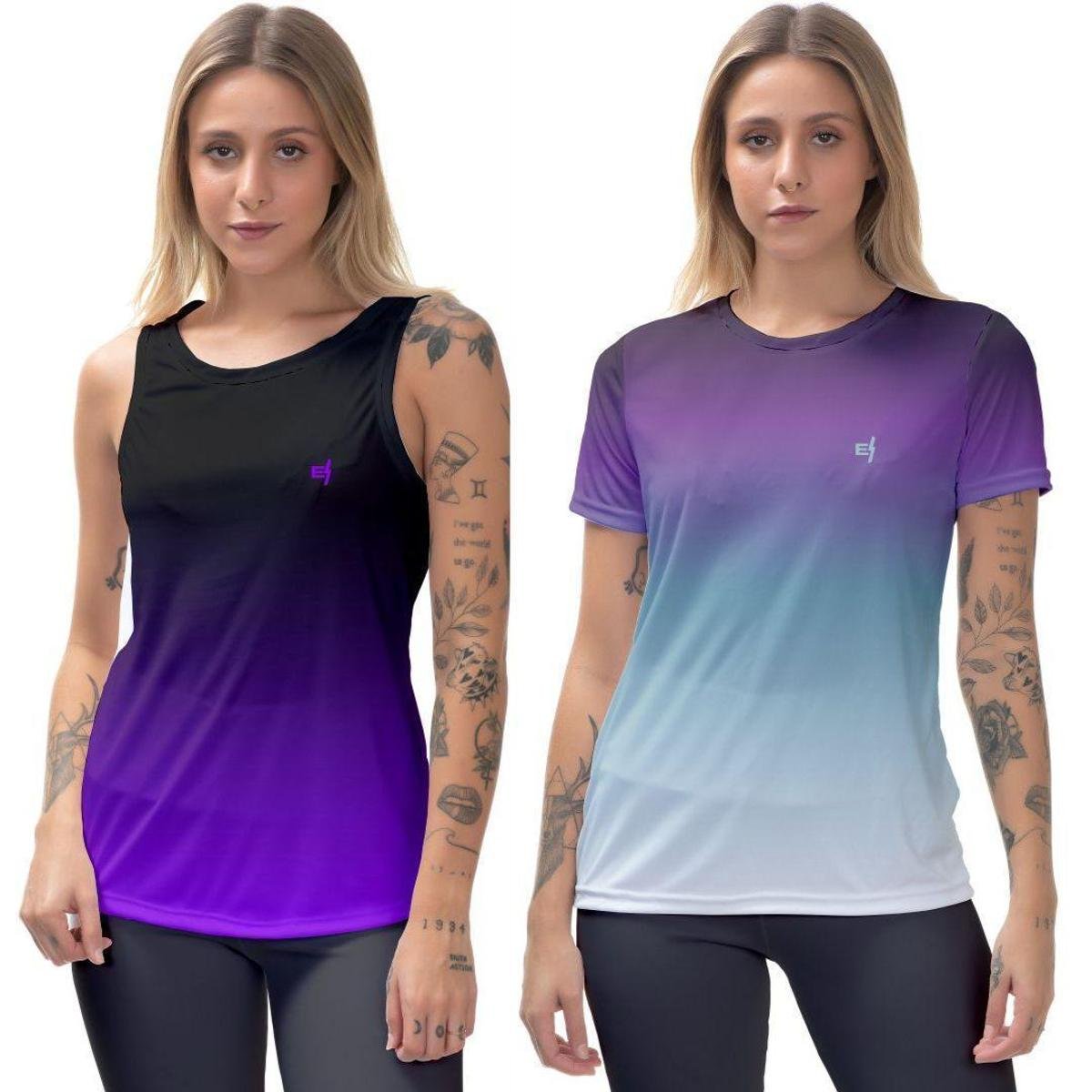 Kit Blusa Feminina Camiseta Academia Regata fitness Cavada Corrida Ciclismo Caminhada Menor preço em Kit Blusa Feminina Camiseta Academia Regata fitness Cavada Corrida Ciclismo Caminhada