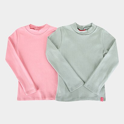 Kit Blusa Infantil Kely & Kety Manga Longa Menina - 2 Peças - Feminino