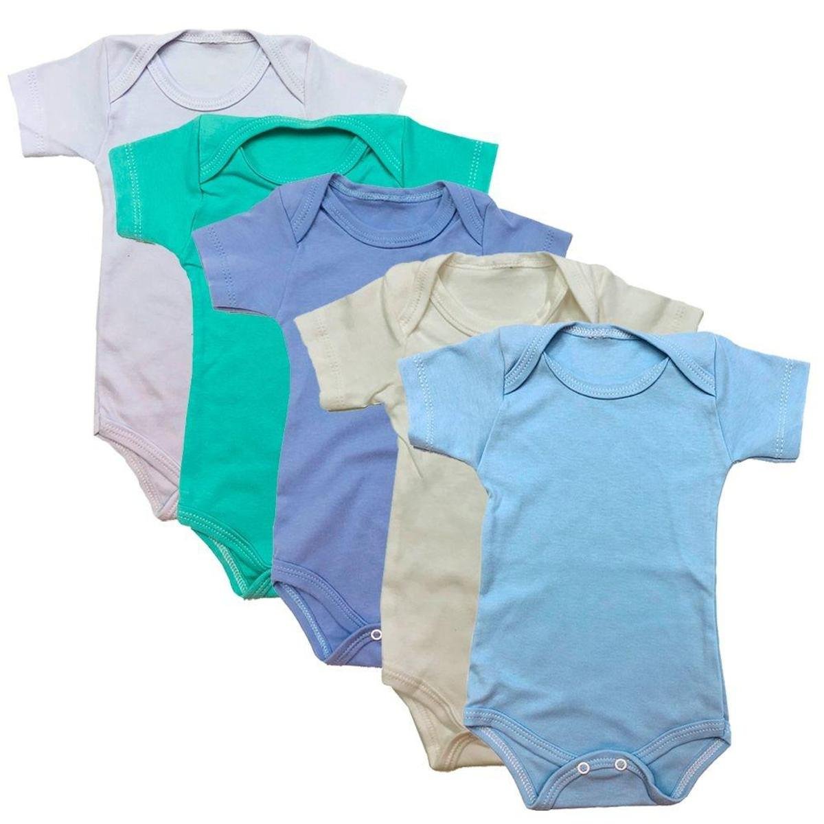 Kit Body Bebê DCP KIDS Manga Curta 5 Peças Menor preço em Kit Body Bebê DCP KIDS Manga Curta 5 Peças