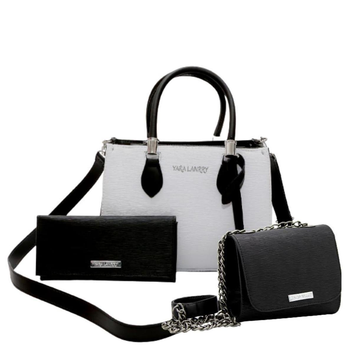 Kit Bolsa De Mão Feminina+Bolsa Flap + Carteira Moda Estilo - Branco+Preto é ruim? Kit Bolsa De Mão Feminina+Bolsa Flap + Carteira Moda Estilo - Branco+Preto é boa?