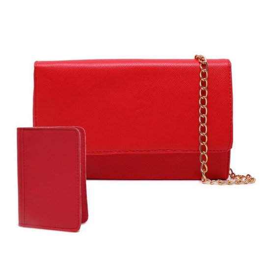 Kit Bolsa Feminina Clutch + Carteira Festa Cm Shoes