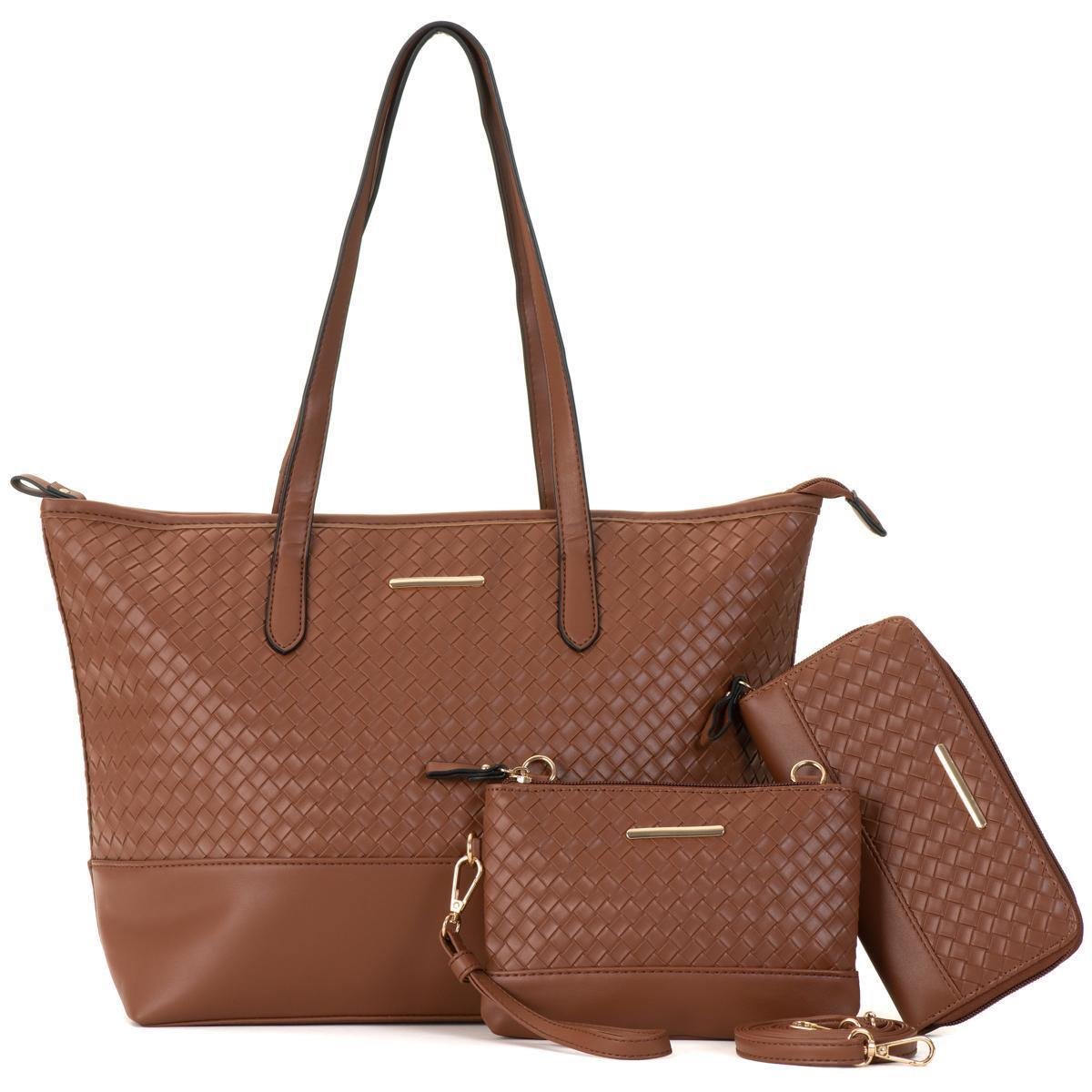 Kit Bolsa Feminina Sacola Grande + Bolsa Transversal + Carteira com Divisórias Menor preço em Kit Bolsa Feminina Sacola Grande + Bolsa Transversal + Carteira com Divisórias
