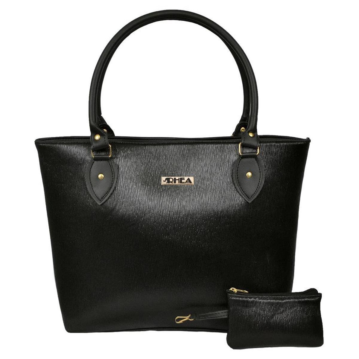 Kit Bolsa Feminina Sacola Ombro Fechamento Ziper E Porta Moedas - Preto Menor preço em Kit Bolsa Feminina Sacola Ombro Fechamento Ziper E Porta Moedas - Preto