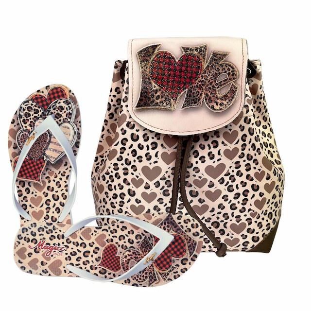 Kit Bolsa Infantil Chinelo Juvenil Love Magicc Bolsas