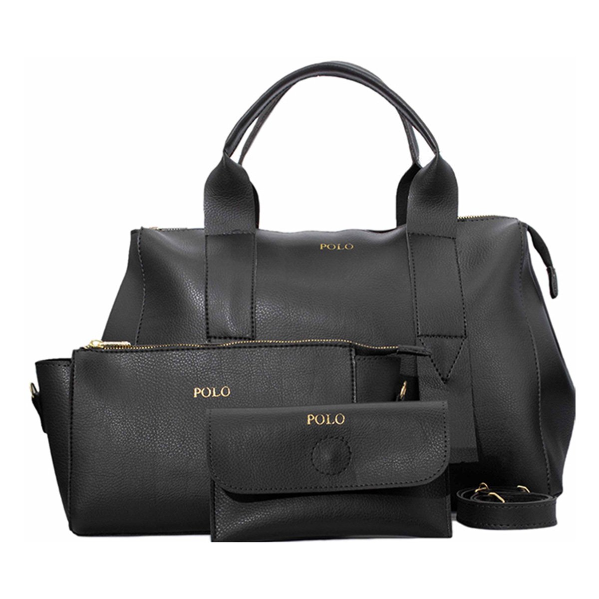 Kit Bolsa Polo London Club Grande + Carteira + Necessaire Feminina - Preto é ruim? Kit Bolsa Polo London Club Grande + Carteira + Necessaire Feminina - Preto é boa?