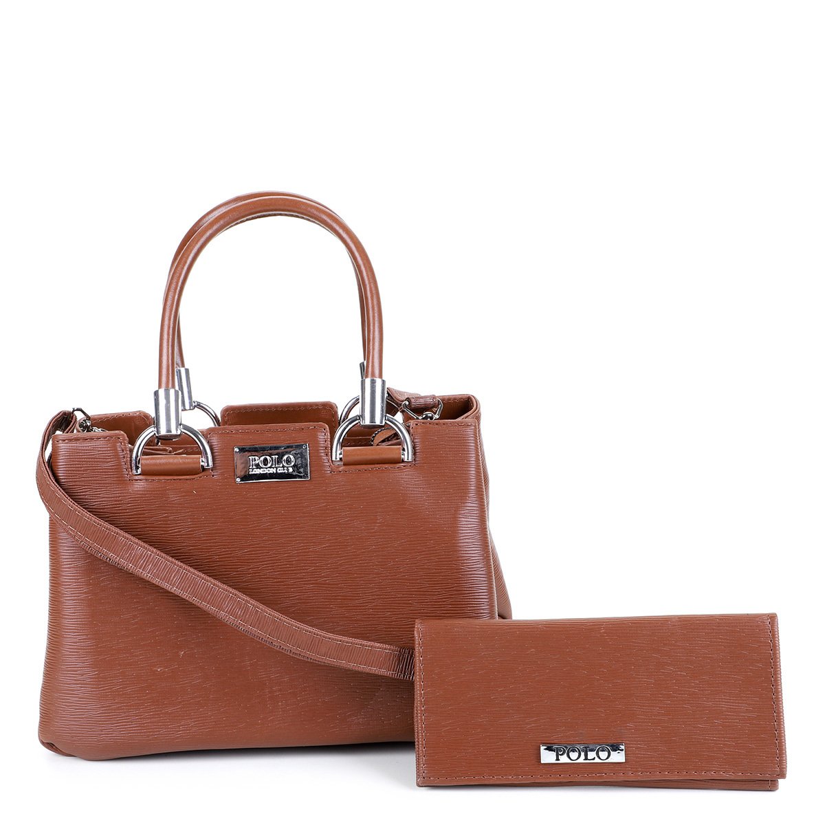 Kit Bolsa Polo London Club Tote Shopper C/ Carteira Feminina - Caramelo Menor preço em Kit Bolsa Polo London Club Tote Shopper C/ Carteira Feminina - Caramelo