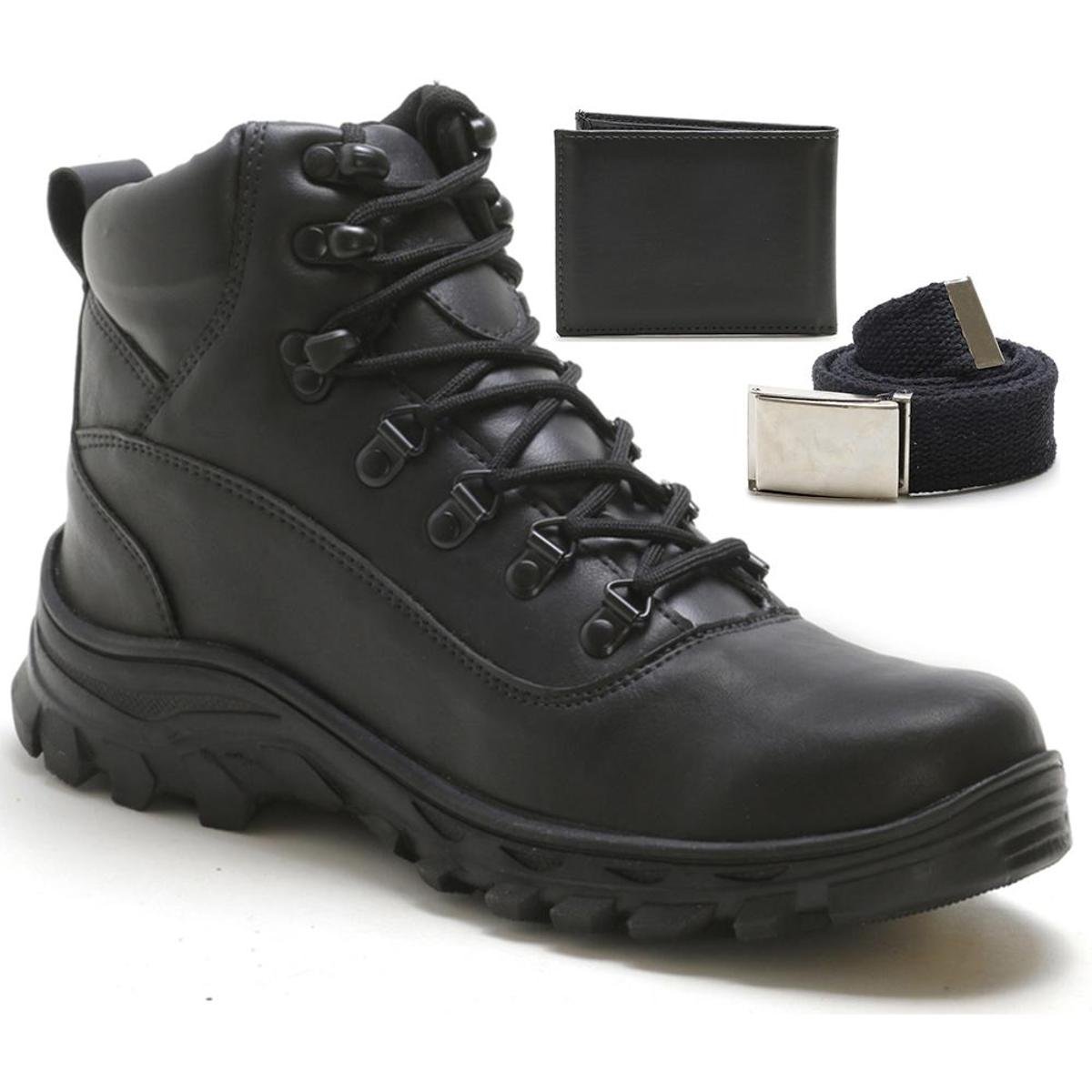 Kit Bota Adventure Épico Discovery Carteira e Cinto Masculino - Preto Menor preço em Kit Bota Adventure Épico Discovery Carteira e Cinto Masculino - Preto