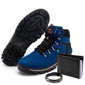 Kit Bota Coturno Adventure + Carteira + Pulseira Masculina