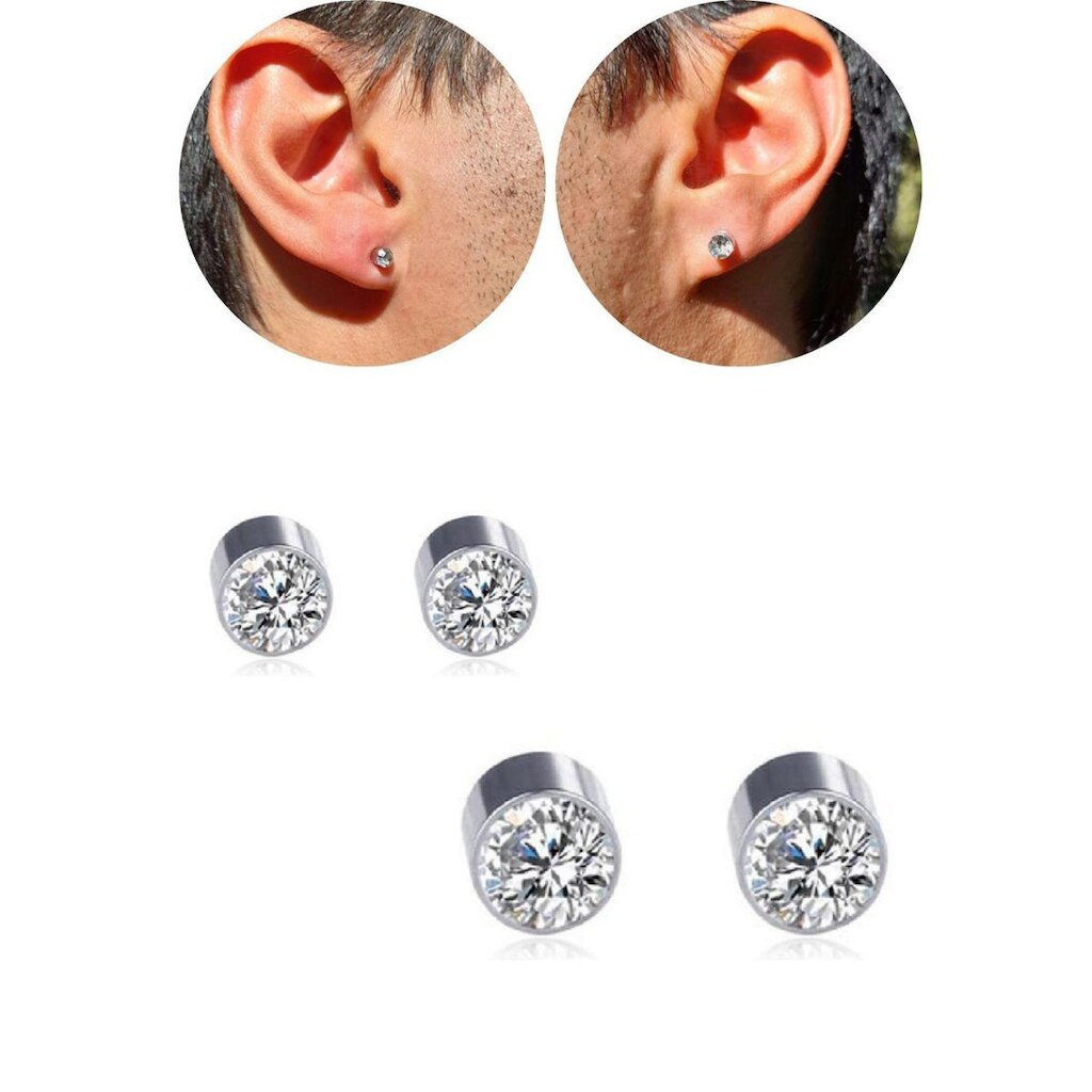 Kit Brinco Pressão Masculino Magnético Ponto de Luz Brilhante 4mm 5mm Aço