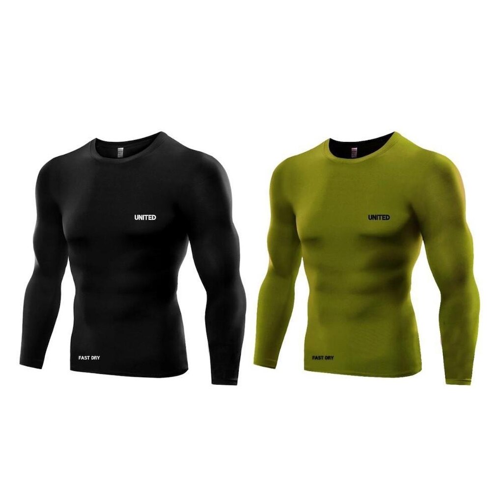 KIT C/ 2 CAMISAS DE COMPRESSÃO UNITED PRO PROTEÇÃO FPU 50 + MANGA LONGA - P