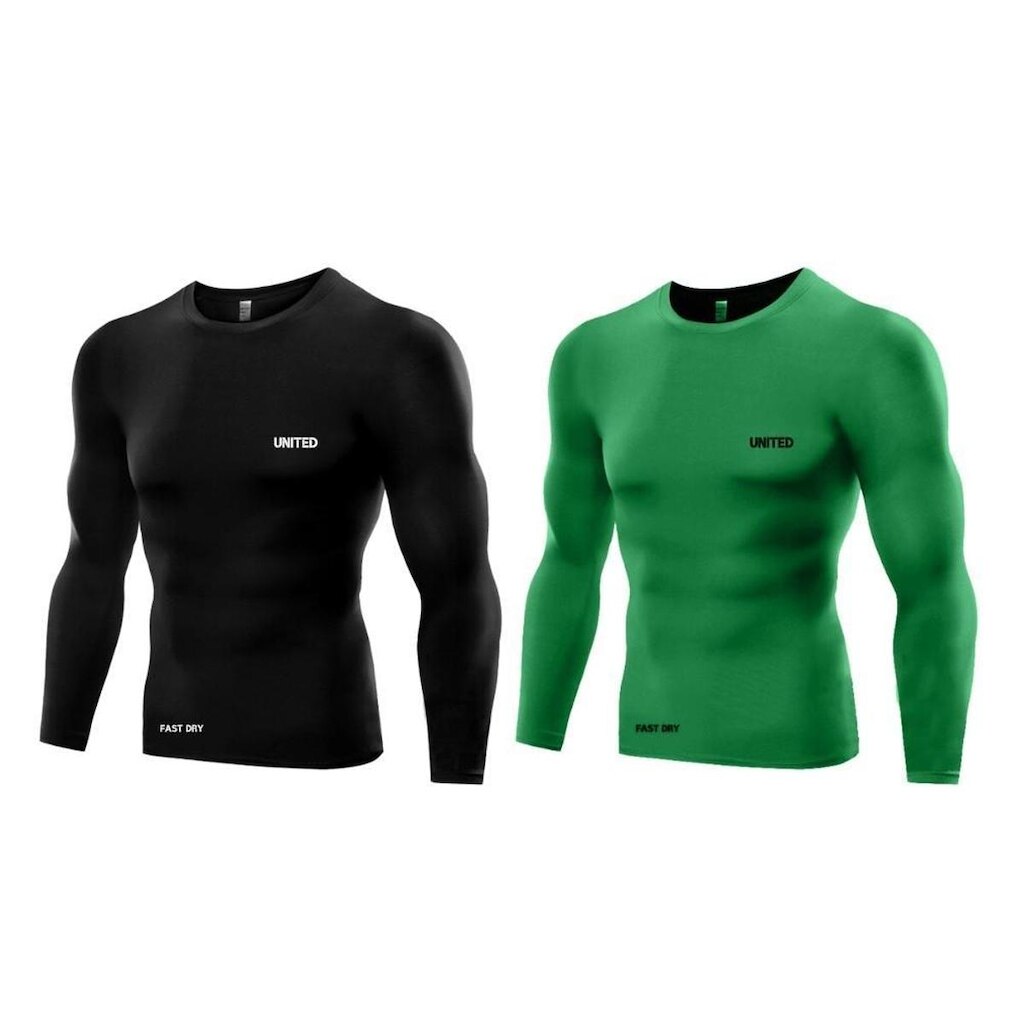 KIT C/ 2 CAMISAS DE COMPRESSÃO UNITED PRO PROTEÇÃO FPU 50 + MANGA LONGA - P