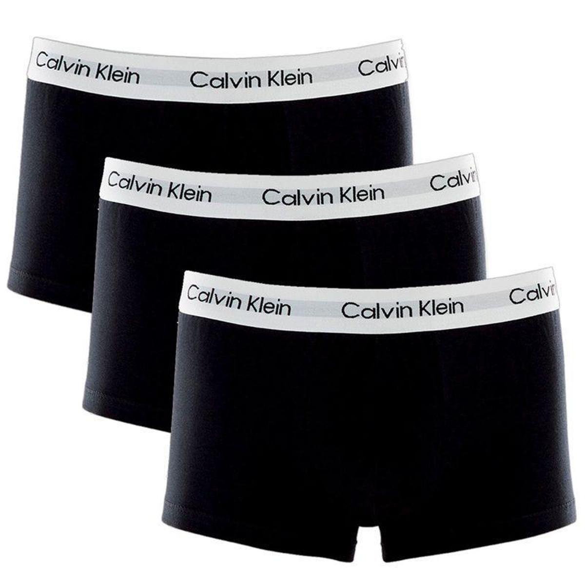 Kit C/ 3 Cuecas Calvin Klein Boxer Low Rise Trunk Preta - U2664P - Preto Menor preço em Kit C/ 3 Cuecas Calvin Klein Boxer Low Rise Trunk Preta - U2664P - Preto