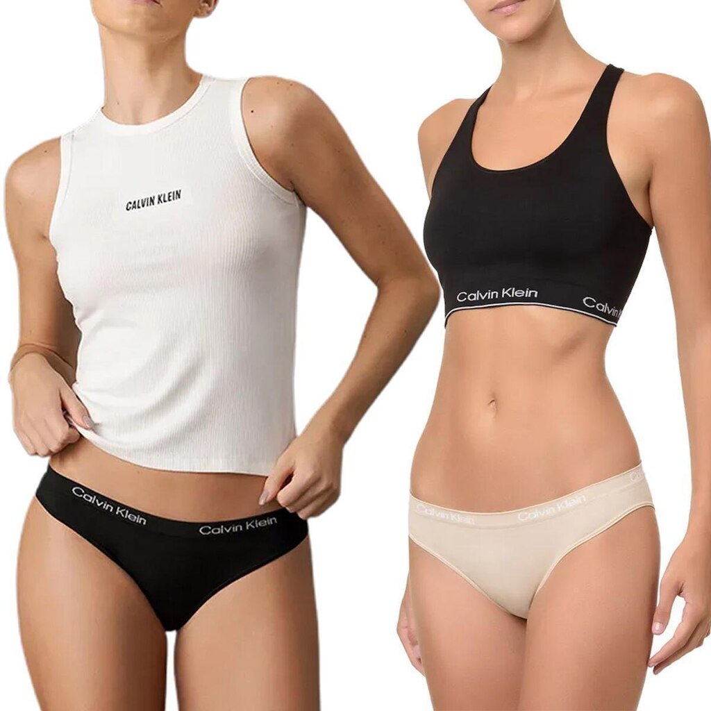 Kit c/2 Calcinhas Tanga Calvin Klein MIcrofibra Seamless Del0023