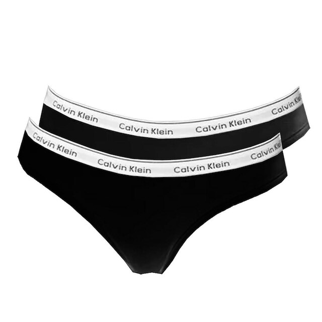 Kit c/2 Calcinhas Tanga Calvin Klein Mini Modern Cotton Preto/Preto Luc34