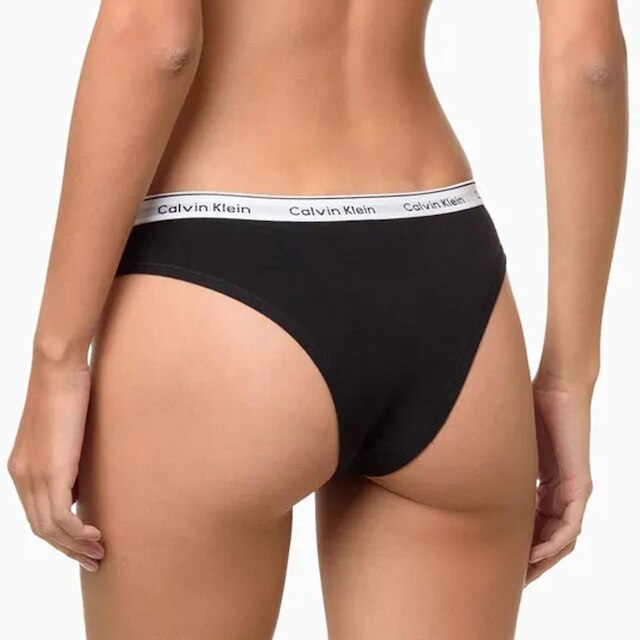 Kit c/2 Calcinhas Tanga Calvin Klein Mini Modern Cotton Preto/Preto Luc34