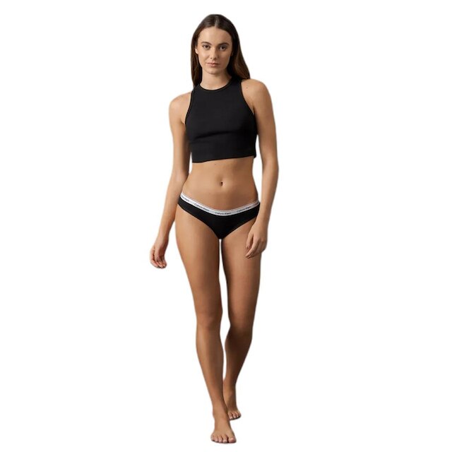 Kit c/2 Calcinhas Tanga Calvin Klein Mini Modern Cotton Preto/Preto Luc34