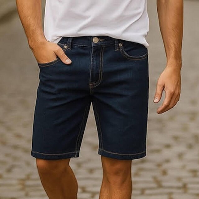 KIT C/3 Bermudas JEANS LISA MASCULINA Slim Casual ELASTANO 415