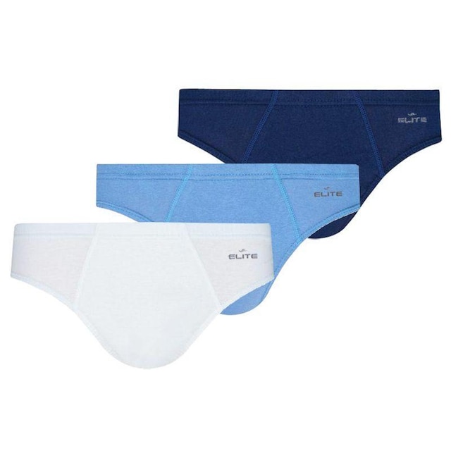 Kit C/3 Cuecas Slip Algodão Elite Tamanhos Especiais - 18006