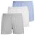 Kit c/3 Cuecas Vierge Samba-Canção 100% Malha em Algodão - 0297/0298 - Azul+Branco