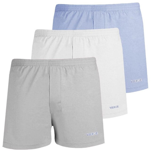 Kit c/3 Cuecas Vierge Samba-Canção 100% Malha em Algodão - 0297/0298