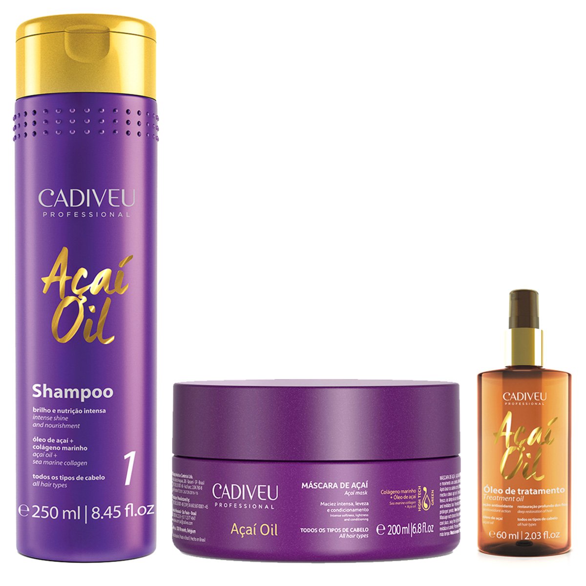 Kit Cadiveu Professional Açaí Oil Home Care - Incolor Menor preço em Kit Cadiveu Professional Açaí Oil Home Care - Incolor