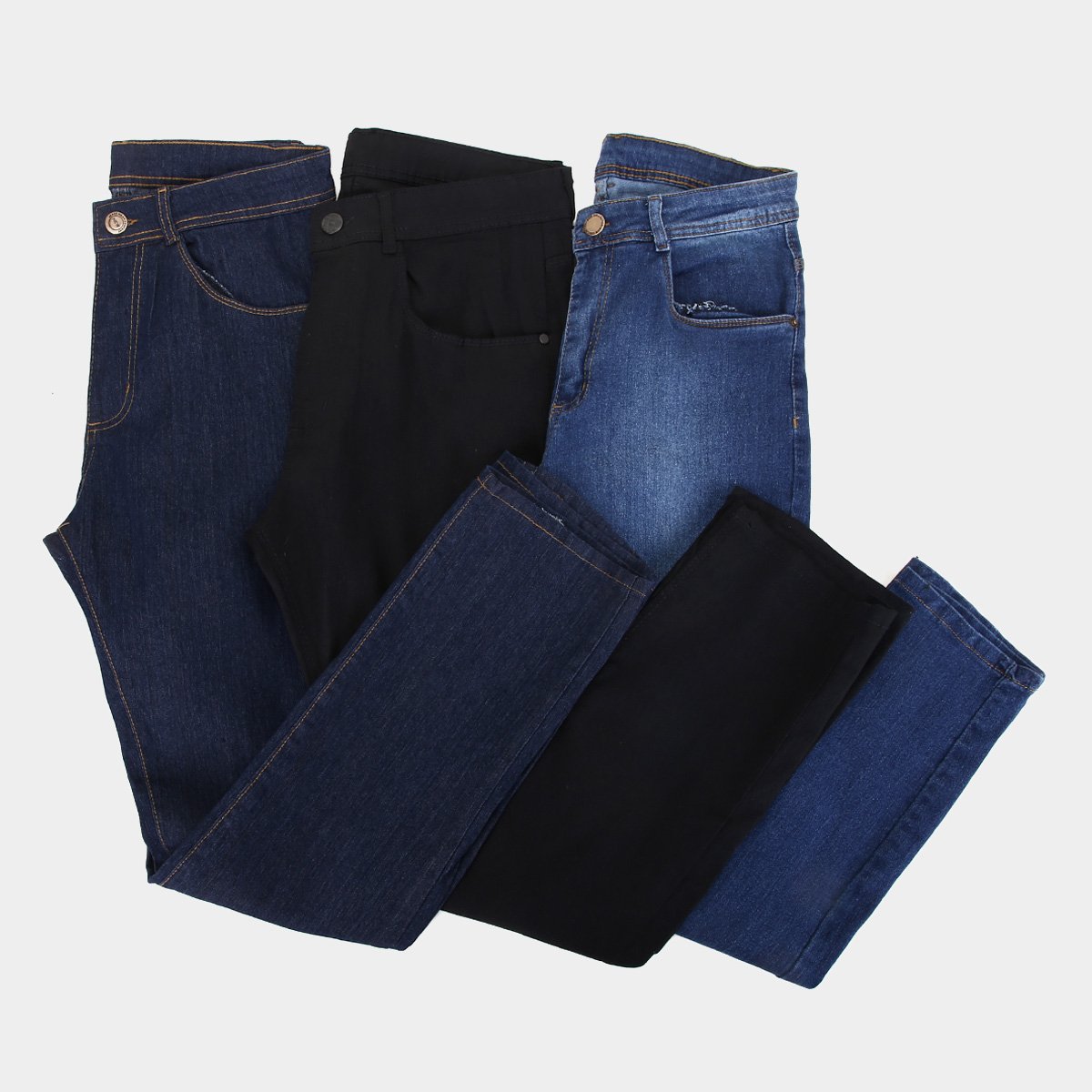 Kit Calça Jeans Skinny Vale de West Com Elastano Masculina - 3 Peças - Preto+Azul Menor preço em Kit Calça Jeans Skinny Vale de West Com Elastano Masculina - 3 Peças - Preto+Azul