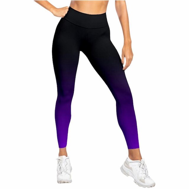 Kit Calça Legging Cós Alto Blusa Feminina Academia Degrade Moda Fitness Caminhada Pilates Treino