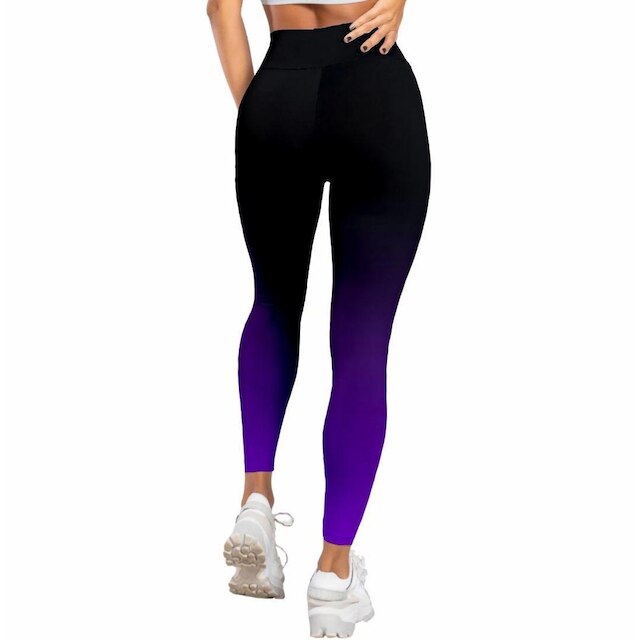 Kit Calça Legging Cós Alto Blusa Feminina Academia Degrade Moda Fitness Caminhada Pilates Treino